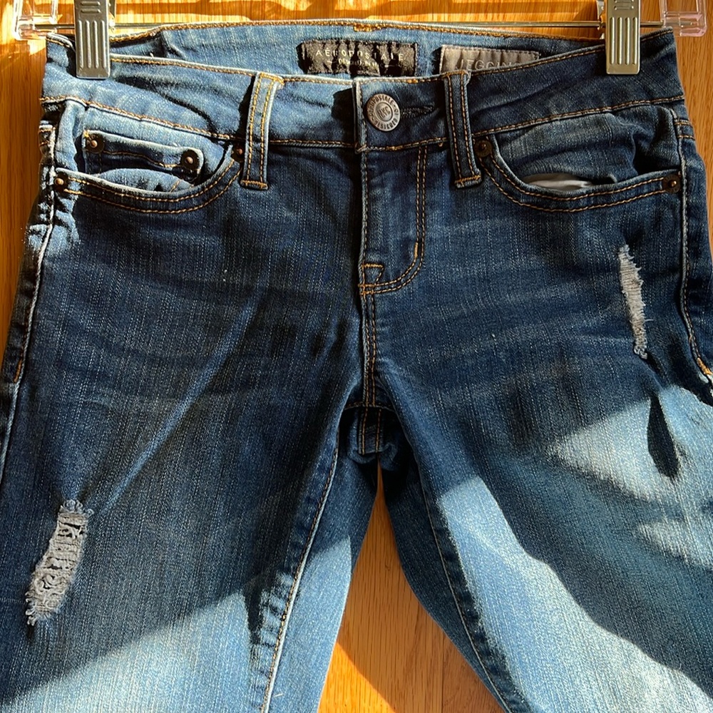 Aeropostale jeggings, raw hem, distressed